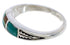 Southwestern Sterling Silver Turquoise Inlay Ring Size 7-3/4 UX35184